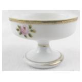 Vintage Nippon Morimura Hand Painted Porcelain Pedestal Dish with Rose Motif