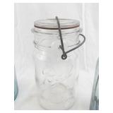 Set of 4 Vintage Mason Jars Ball and McDonald Embossed Glass