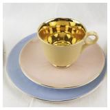 Vintage Figgjo Flint Norway Pastel Tea Set with Gold Interiors