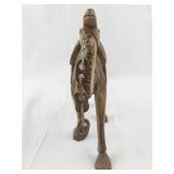 Hand-Carved Wooden Camel Figurine with Saddle Detail