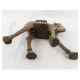 Hand-Carved Wooden Camel Figurine with Saddle Detail
