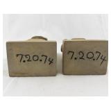 Pair of 1974 Hand-Carved Wooden Folk Art Figures