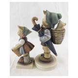 Set of 2 Goebel Hummel Figurines West Germany - Home From Market and Girl with Basket