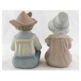 Andrea by Sadek 1984 Porcelain Bisque Piano Babies Figurines Boy and Girl