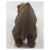 Vintage Flocked Bear Family Figurine Set with Three Cubs