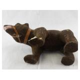 Vintage Flocked Bear Family Figurine Set with Three Cubs