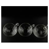 Set of 3 Clear Glass Soup or Punch Cups with Handles