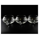 Set of 3 Clear Glass Soup or Punch Cups with Handles