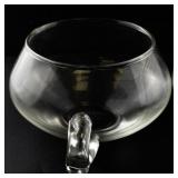 Set of 3 Clear Glass Soup or Punch Cups with Handles