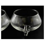 Set of 3 Clear Glass Soup or Punch Cups with Handles