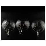 Set of 3 Clear Glass Soup or Punch Cups with Handles