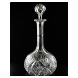 Engraved Mainland Norway Crystal Decanter with Stopper