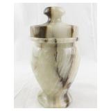 Decorative Onyx Stone Lidded Urn Jar