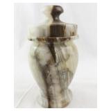 Decorative Onyx Stone Lidded Urn Jar