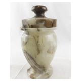 Decorative Onyx Stone Lidded Urn Jar