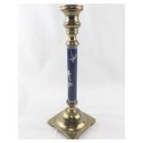 Brass and Cloisonne Enamel Candlestick with Floral Design