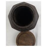 Carved Wooden Jar with Lid and 2 Goblets Set
