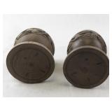 Carved Wooden Jar with Lid and 2 Goblets Set