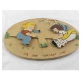 Vintage Wooden Wall Plaque See Saw Margery Daw Nursery Decor