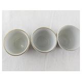 Set of 3 Porsgrund Norway Porcelain Cups with Floral Design