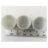Set of 3 Porsgrund Norway Porcelain Cups with Floral Design