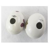 Collection of 3 Decorative Egg Figurines including The Egg Lady and Ukrainian Pysanka Style