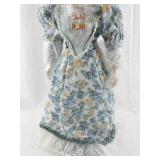 16 Inch Porcelain Doll Jenna with Floral Dress and Hat