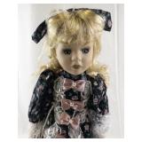 16-Inch Porcelain Holly Doll in Floral Dress with Accessories