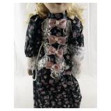 16-Inch Porcelain Holly Doll in Floral Dress with Accessories