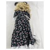 16-Inch Porcelain Holly Doll in Floral Dress with Accessories