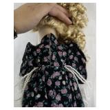 16-Inch Porcelain Holly Doll in Floral Dress with Accessories