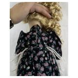 16-Inch Porcelain Holly Doll in Floral Dress with Accessories