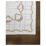 Vintage Embroidered Tablecloth with Floral Design