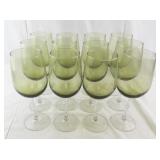 Set of 12 Olive Green Wine Glasses