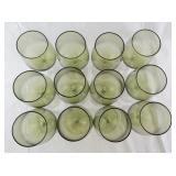 Set of 12 Olive Green Wine Glasses