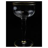 Set of 21 Crystal Stemware Glasses with Gold Trim - 10 Small, 11 Large