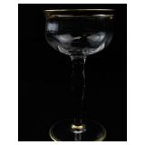 Set of 21 Crystal Stemware Glasses with Gold Trim - 10 Small, 11 Large