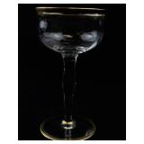 Set of 21 Crystal Stemware Glasses with Gold Trim - 10 Small, 11 Large