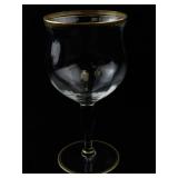 Set of 21 Crystal Stemware Glasses with Gold Trim - 10 Small, 11 Large