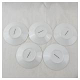 Set of 5 Fine Porcelain Demitasse Cups and Saucers with Gold and Butterfly Accents