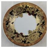 Set of 5 Fine Porcelain Demitasse Cups and Saucers with Gold and Butterfly Accents