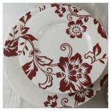 Martha Stewart Collection Red Floral Dinnerware Set
