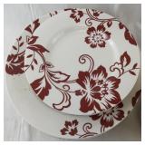 Martha Stewart Collection Red Floral Dinnerware Set