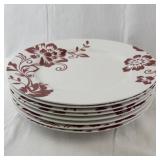 Martha Stewart Collection Red Floral Dinnerware Set