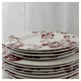 Martha Stewart Collection Red Floral Dinnerware Set