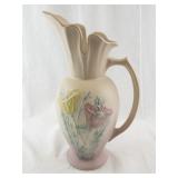 Hull Pastel Pottery Pitcher with Floral Relief