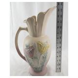 Hull Pastel Pottery Pitcher with Floral Relief