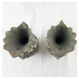 Pair of Japanese Ucagco Art Deco Footed Floral Vases with Handles