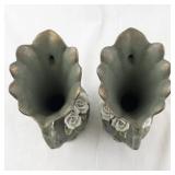 Pair of Japanese Ucagco Art Deco Footed Floral Vases with Handles