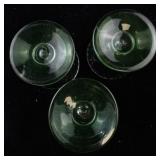 Set of 3 Vintage Uranium Glass Dessert Cups